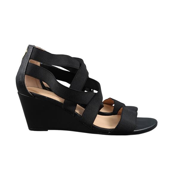 Liz Claiborne Shoes - Liz Claiborne Shoes Womens 7 Wedge Sandal Fashion Heel Zip Strappy Black Classic